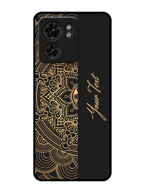 Custom Motorola Edge 40 Custom Metal Phone Case - Mandala Art With Custom Text Design