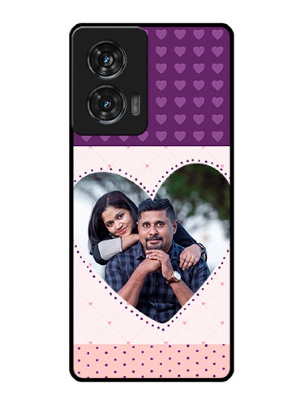 Custom Motorola Edge 50 Fusion Custom Metal Phone CaseViolet Love Dots Design