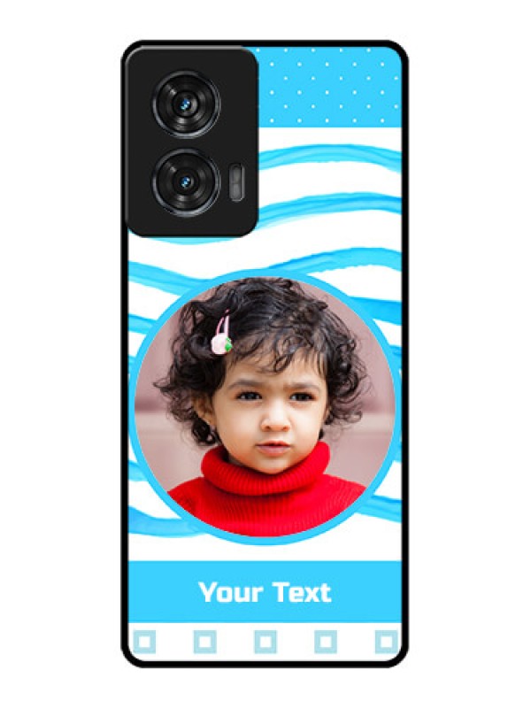 Custom Motorola Edge 50 Fusion Custom Metal Phone CaseSimple Blue Case Design