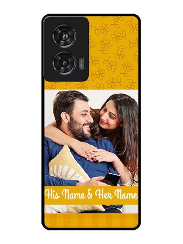 Custom Motorola Edge 50 Fusion Custom Metal Phone CaseYellow Floral Design