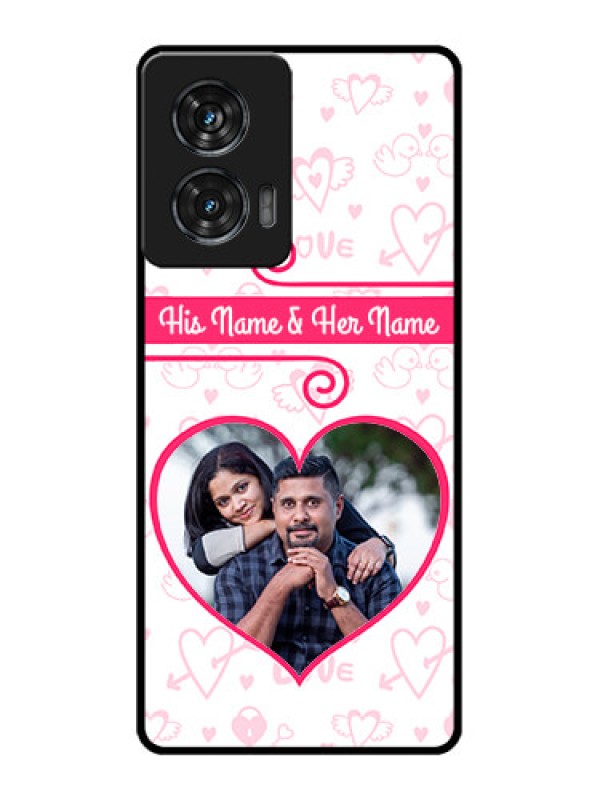 Custom Motorola Edge 50 Fusion Custom Metal Phone CaseHeart Shape Love Design