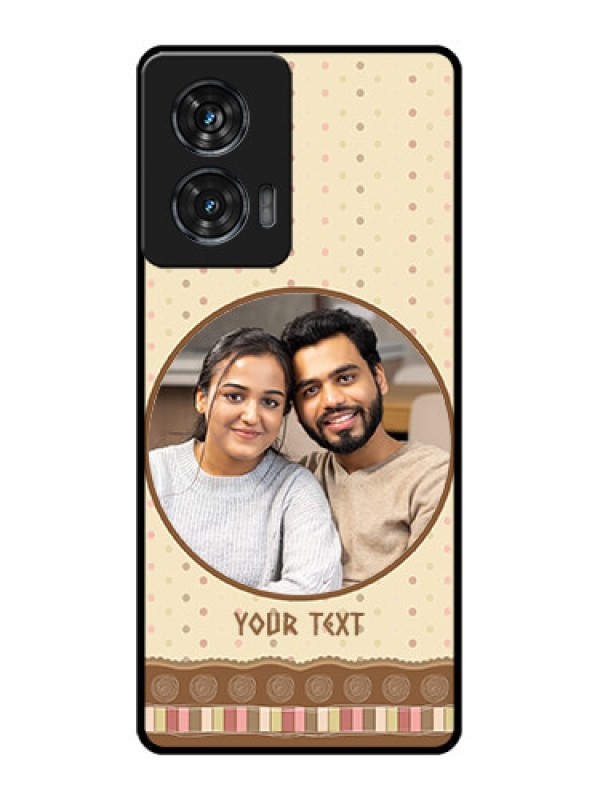 Custom Motorola Edge 50 Fusion Custom Metal Phone CaseBrown Dotted Mobile Case Design