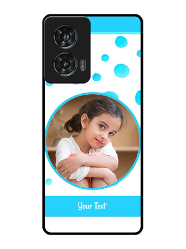 Custom Motorola Edge 50 Fusion Custom Metal Phone CaseBlue Bubbles Pattern Design