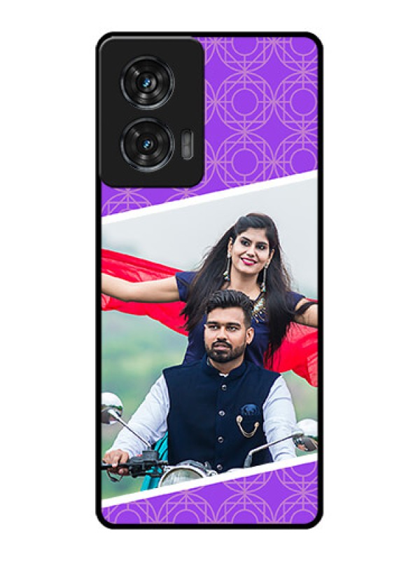 Custom Motorola Edge 50 Fusion Custom Metal Phone CaseViolet Color Pattern Design