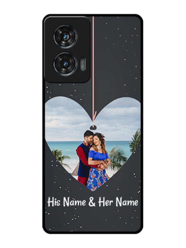 Custom Motorola Edge 50 Fusion Custom Metal Phone CaseHanging Heart Design