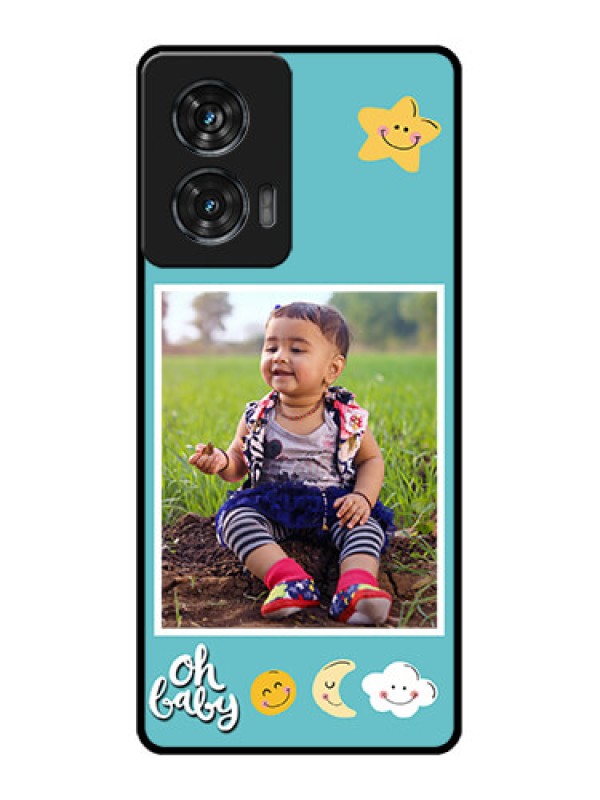 Custom Motorola Edge 50 Fusion Custom Metal Phone CaseSmiley Kids Stars Design