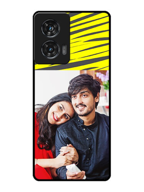 Custom Motorola Edge 50 Fusion Custom Metal Phone CaseYellow Abstract Design