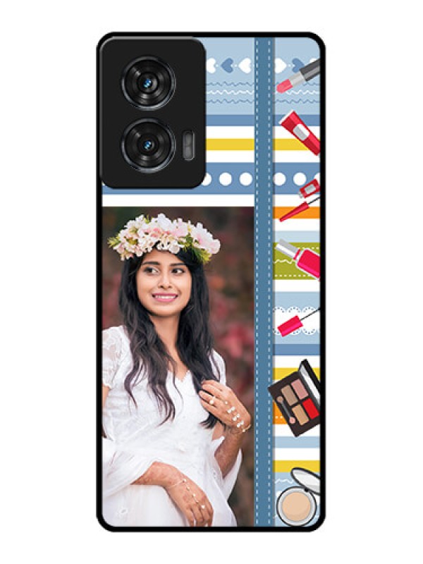 Custom Motorola Edge 50 Fusion Custom Metal Phone CaseMakeup Icons Design