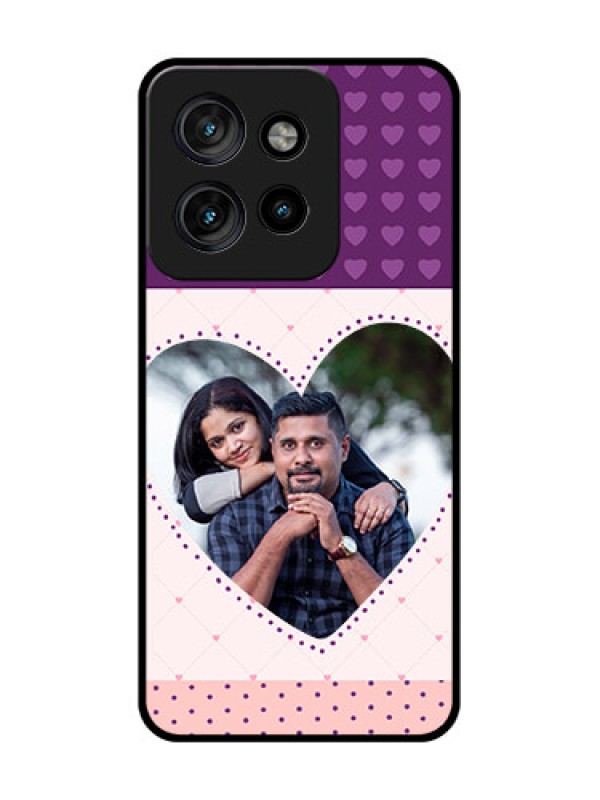 Custom Motorola Edge 50 Neo Custom Metal Phone Case - Violet Love Dots Design