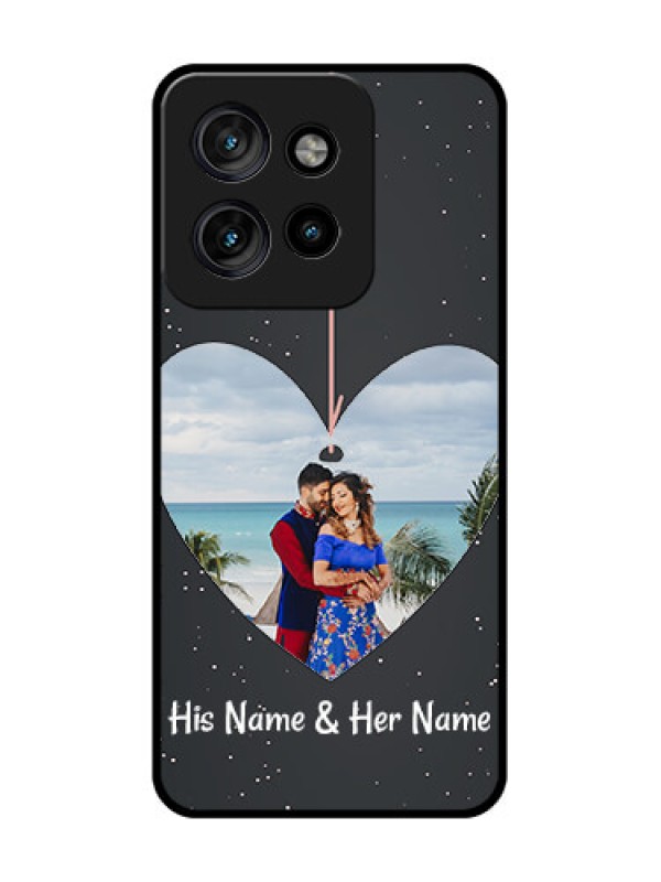 Custom Motorola Edge 50 Neo Custom Metal Phone Case - Hanging Heart Design