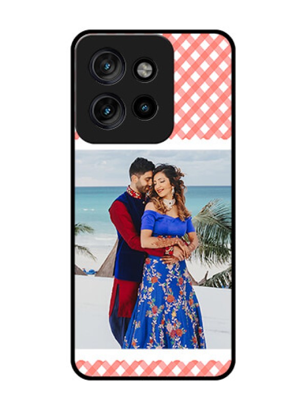 Custom Motorola Edge 50 Neo Custom Metal Phone Case - Pink Pattern Design