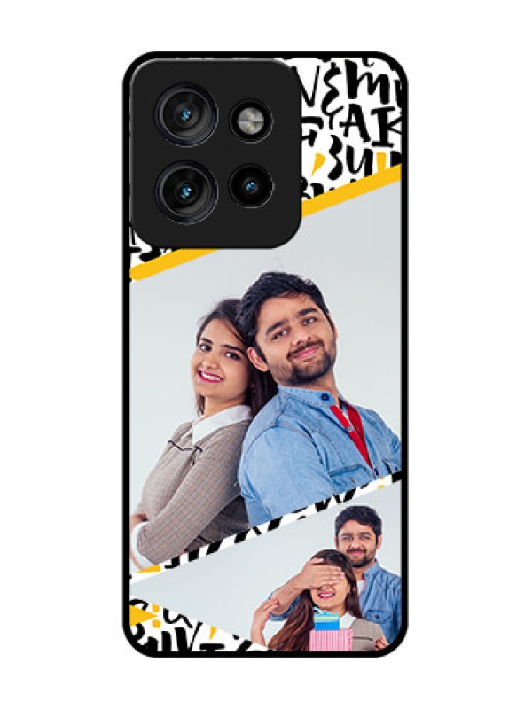 Custom Motorola Edge 50 Neo Custom Metal Phone Case - Letters Pattern Design