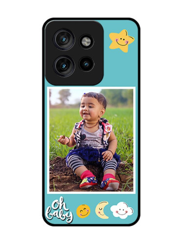 Custom Motorola Edge 50 Neo Custom Metal Phone Case - Smiley Kids Stars Design