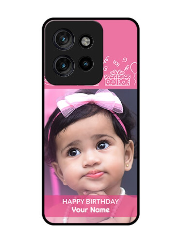 Custom Motorola Edge 50 Neo Custom Metal Phone Case - With Birthday Line Art Design