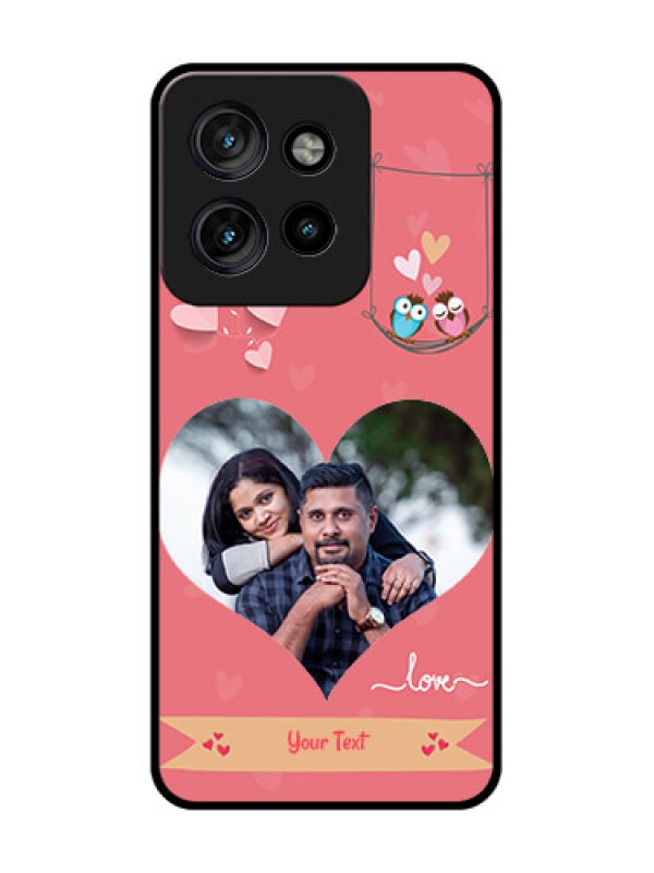 Custom Motorola Edge 50 Neo Custom Metal Phone Case - Peach Color Love Design