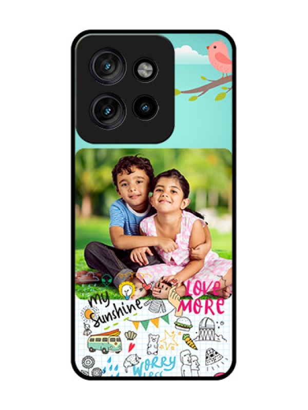 Custom Motorola Edge 50 Neo Custom Metal Phone Case - Doodle Love Design