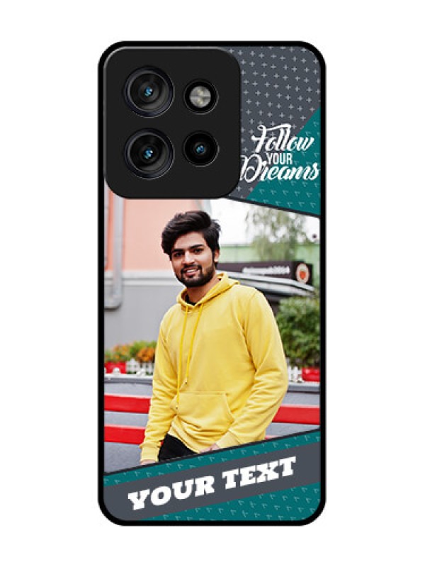 Custom Motorola Edge 50 Neo Custom Metal Phone Case - Background Pattern Design With Quote