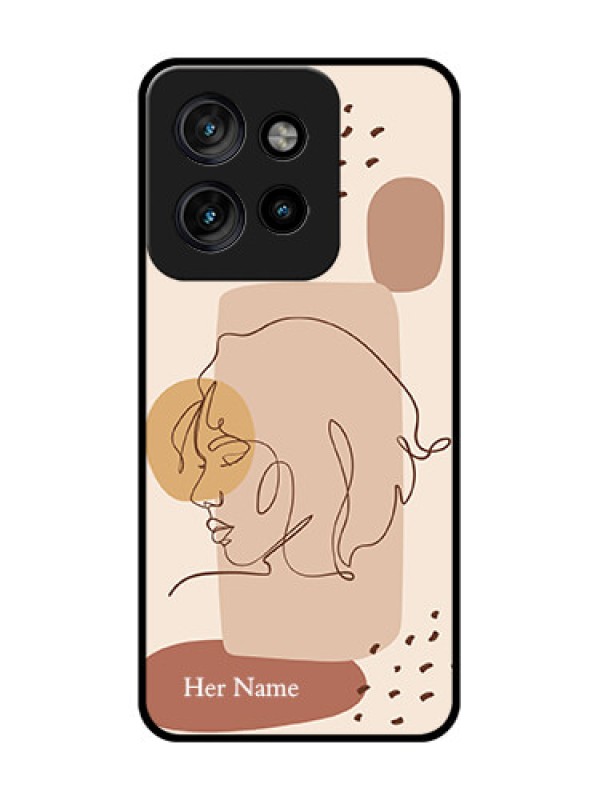 Custom Motorola Edge 50 Neo Custom Metal Phone Case - Calm Woman Line Art Design