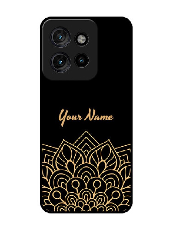 Custom Motorola Edge 50 Neo Custom Metal Phone Case - Golden Mandala Design