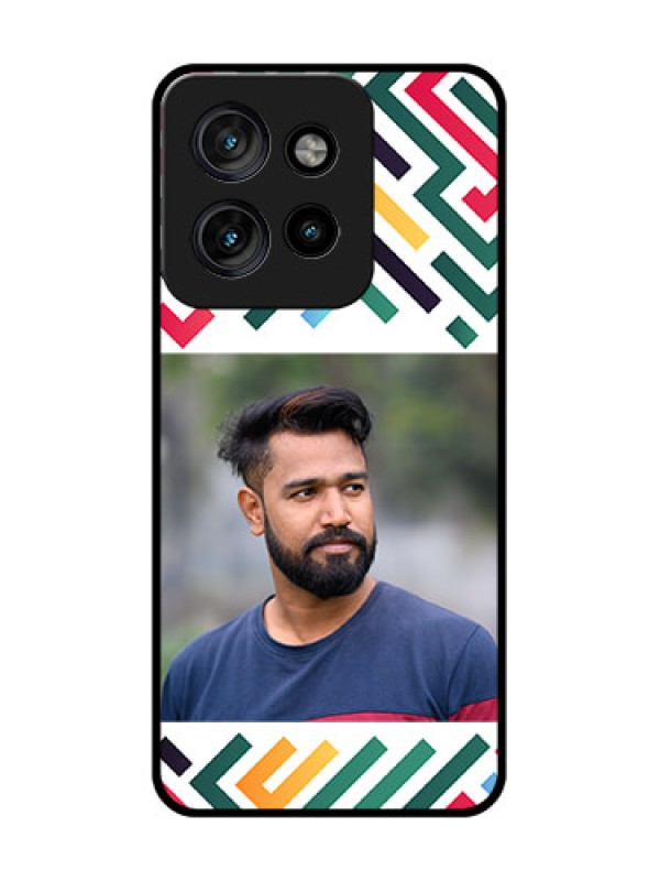 Custom Motorola Edge 50 Neo Custom Metal Phone Case - Colorful Maze Pattern Design
