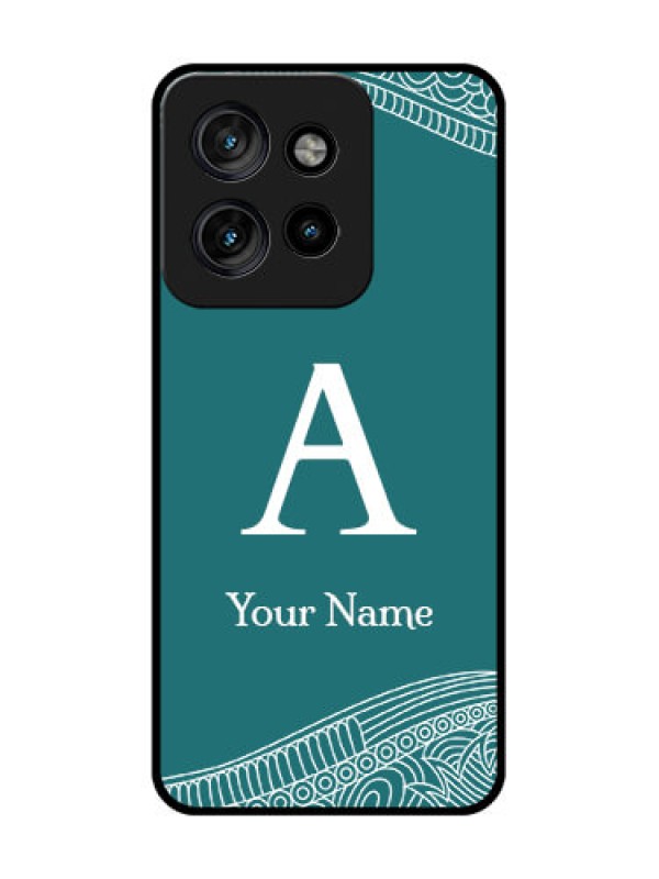 Custom Motorola Edge 50 Neo Custom Metal Phone Case - Line Art Pattern With Custom Name Design