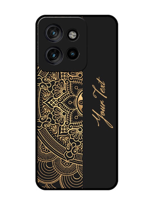 Custom Motorola Edge 50 Neo Custom Metal Phone Case - Mandala Art With Custom Text Design