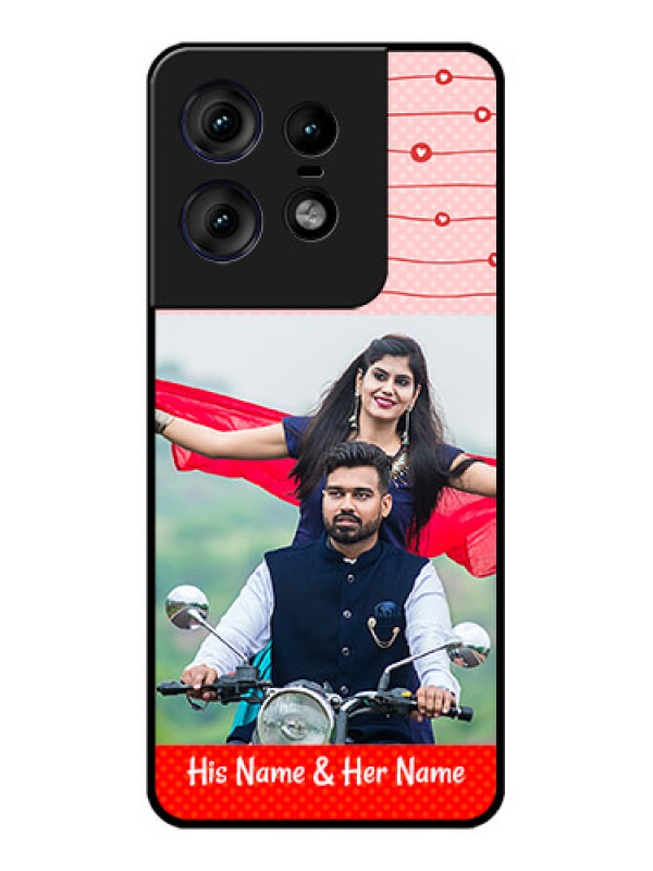 Custom Motorola Edge 50 Pro 5G Custom Metal Phone CaseRed Pattern Case Design