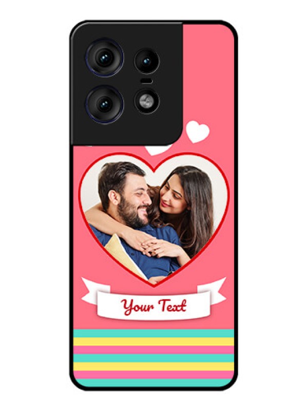 Custom Motorola Edge 50 Pro 5G Custom Metal Phone CaseLove Shapes Doodle Design