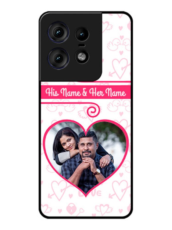 Custom Motorola Edge 50 Pro 5G Custom Metal Phone CaseHeart Shape Love Design