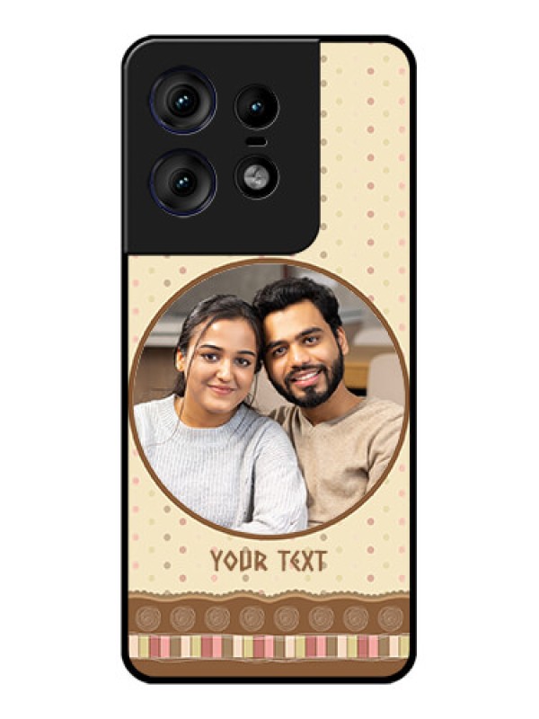 Custom Motorola Edge 50 Pro 5G Custom Metal Phone CaseBrown Dotted Mobile Case Design