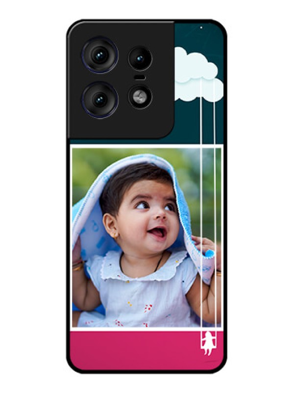 Custom Motorola Edge 50 Pro 5G Custom Metal Phone CaseCute Girl With Cloud Design