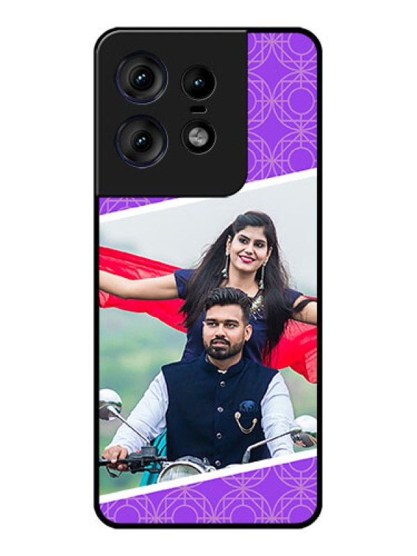 Custom Motorola Edge 50 Pro 5G Custom Metal Phone CaseViolet Color Pattern Design