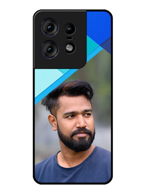 Custom Motorola Edge 50 Pro 5G Custom Metal Phone CaseBlue Pattern Design