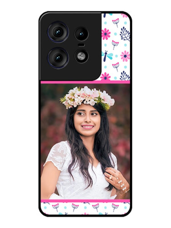 Custom Motorola Edge 50 Pro 5G Custom Metal Phone CaseColorful Flower Design