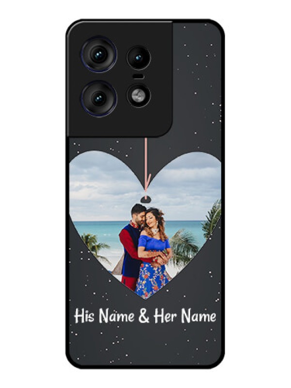 Custom Motorola Edge 50 Pro 5G Custom Metal Phone CaseHanging Heart Design