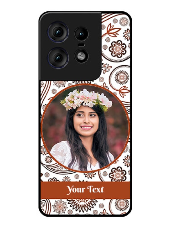 Custom Motorola Edge 50 Pro 5G Custom Metal Phone CaseAbstract Flower Design