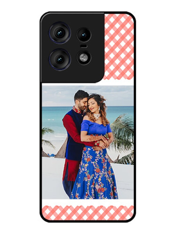 Custom Motorola Edge 50 Pro 5G Custom Metal Phone CasePink Pattern Design