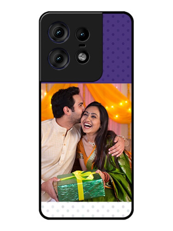 Custom Motorola Edge 50 Pro 5G Custom Metal Phone CaseViolet Colored Pattern Design