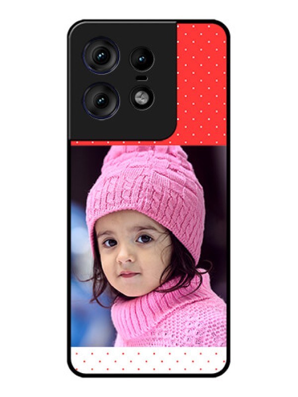 Custom Motorola Edge 50 Pro 5G Custom Metal Phone CaseRed Pattern Design