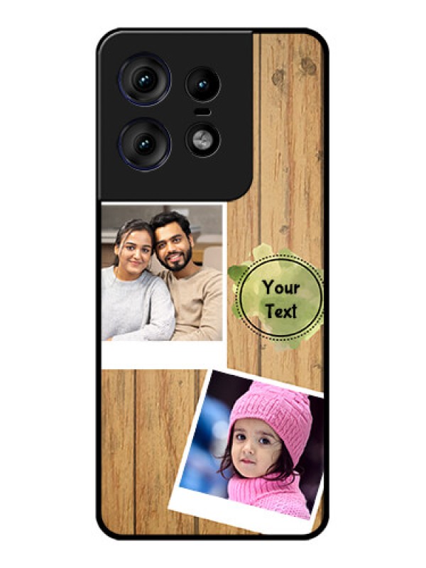 Custom Motorola Edge 50 Pro 5G Custom Metal Phone CaseWooden Texture Design