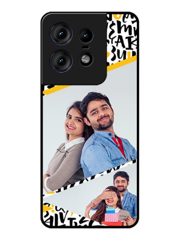 Custom Motorola Edge 50 Pro 5G Custom Metal Phone CaseLetters Pattern Design