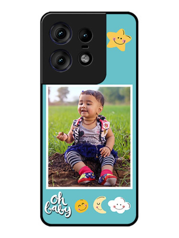 Custom Motorola Edge 50 Pro 5G Custom Metal Phone CaseSmiley Kids Stars Design