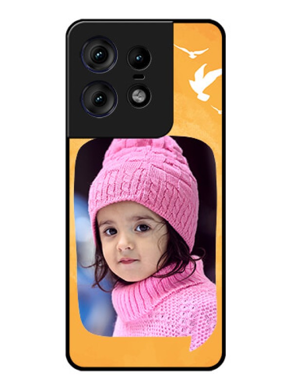 Custom Motorola Edge 50 Pro 5G Custom Metal Phone CaseWater Color Design With Bird Icons