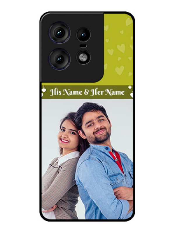 Custom Motorola Edge 50 Pro 5G Custom Metal Phone CaseYou and Me Heart Design