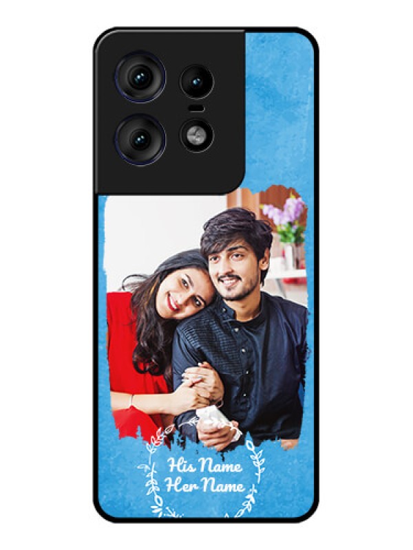 Custom Motorola Edge 50 Pro 5G Custom Metal Phone CaseBlue Color Vintage Design