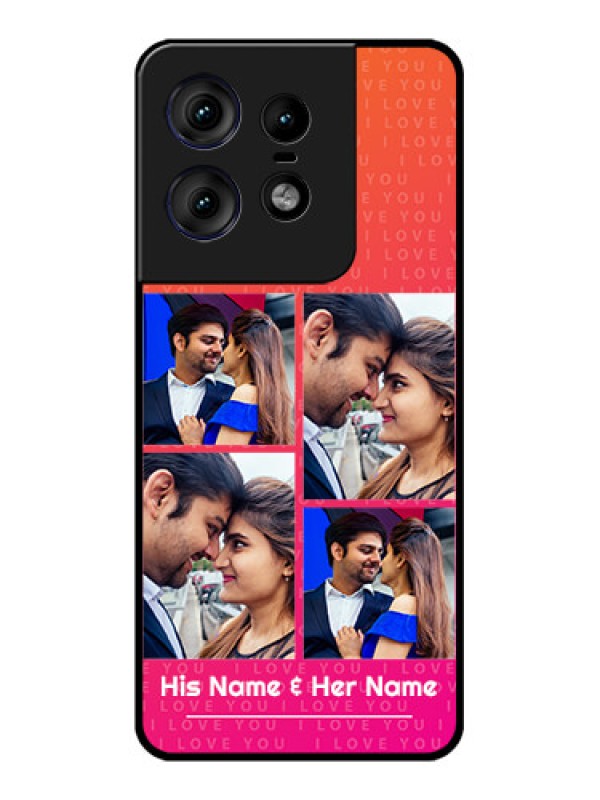 Custom Motorola Edge 50 Pro 5G Custom Metal Phone CaseI Love You Pink Design