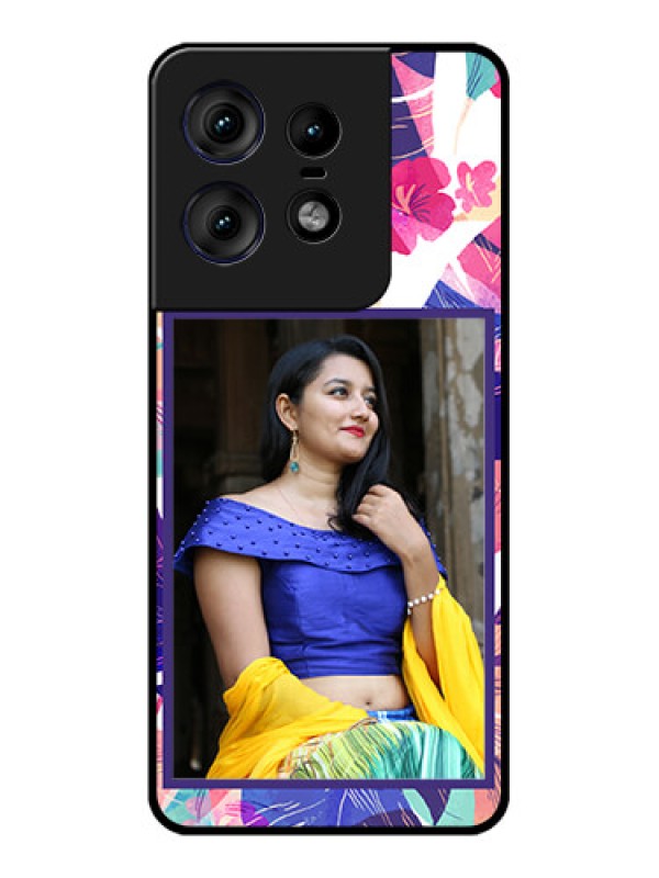 Custom Motorola Edge 50 Pro 5G Custom Metal Phone CaseAbstract Floral Design