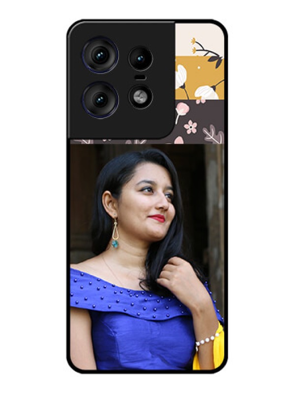 Custom Motorola Edge 50 Pro 5G Custom Metal Phone CaseStylish Floral Design