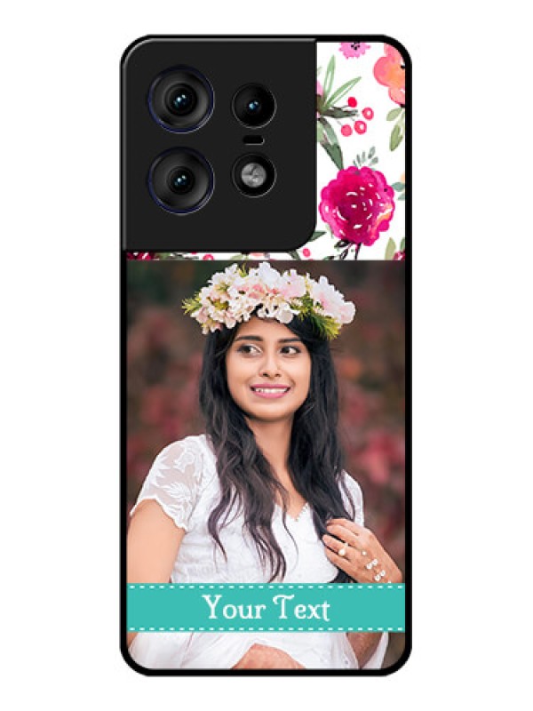 Custom Motorola Edge 50 Pro 5G Custom Metal Phone CaseWater Colors Floral Design