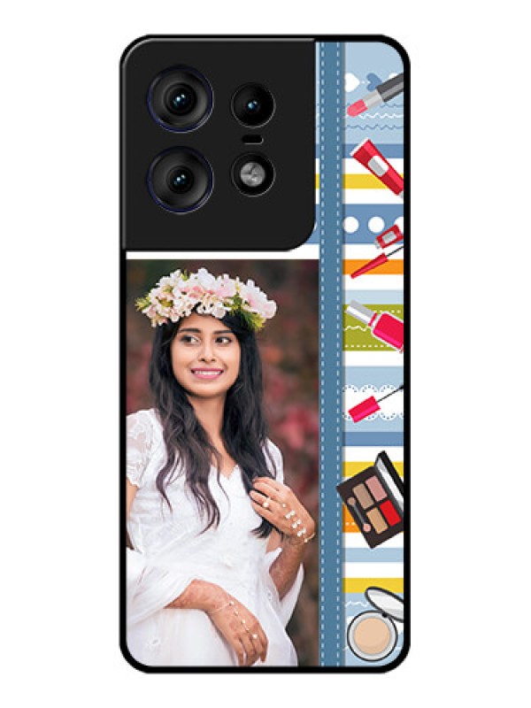 Custom Motorola Edge 50 Pro 5G Custom Metal Phone CaseMakeup Icons Design